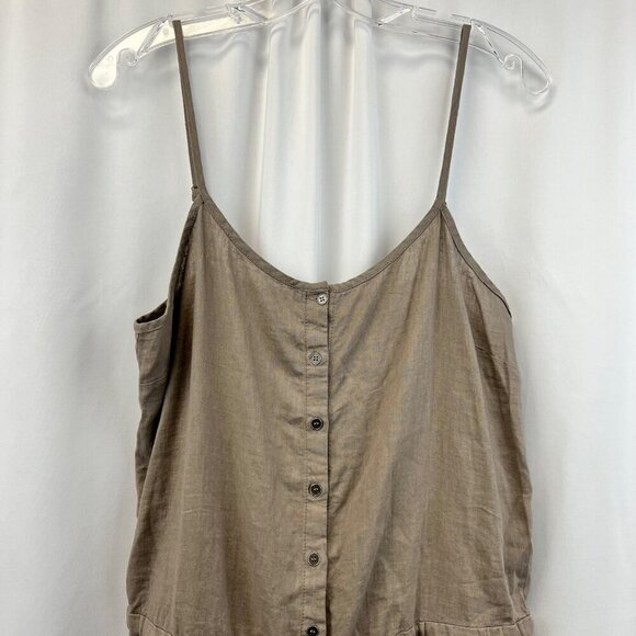 Forever 21 Womens Sleeveless Romper Tie Waist Taupe Size Medium Pockets New - Picture 2 of 9